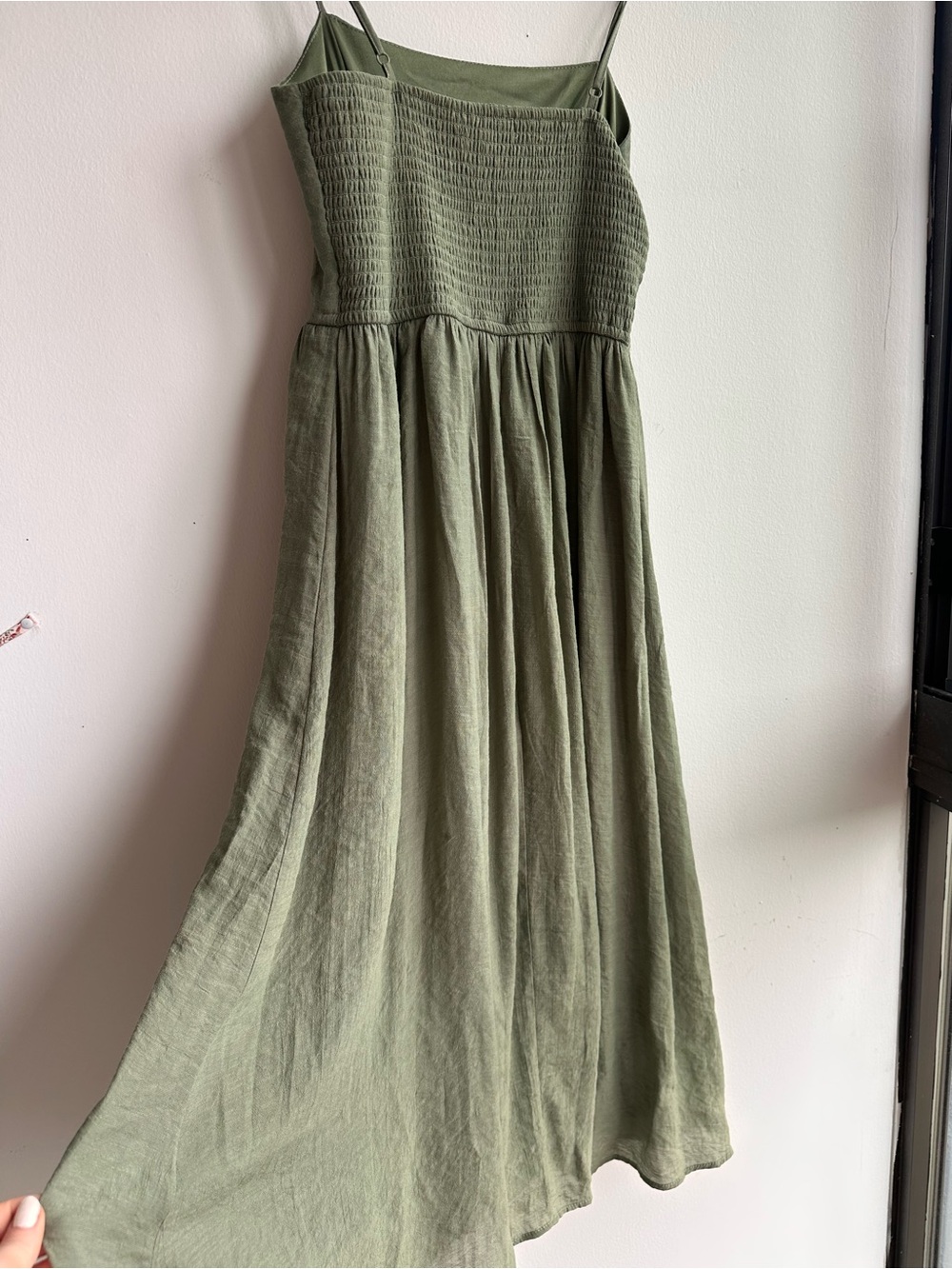 Women's Olive Green A-Line Dress - Picture 10 of 11